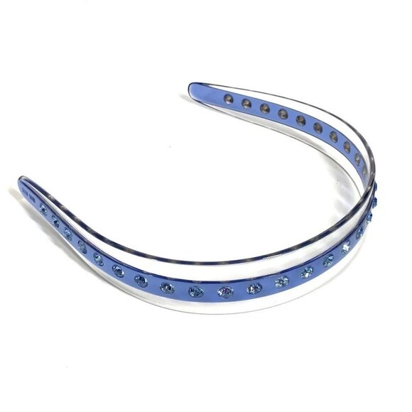 MIU MIU Rhinestone hair accessories headband hair band Katyusha Plastic blue